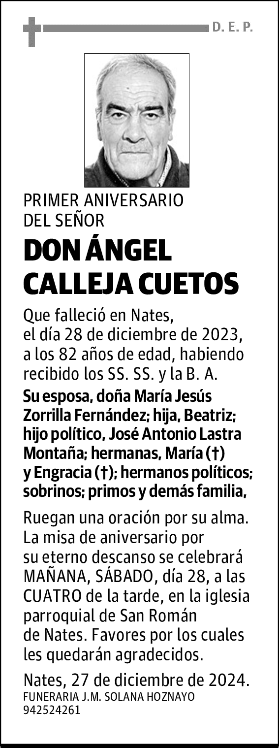 DON ÁNGEL CALLEJA CUETOS