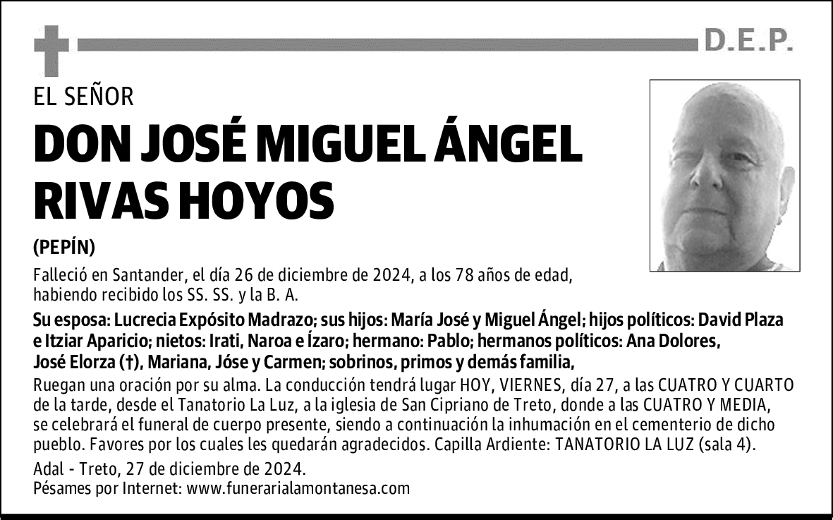 DON JOSÉ MIGUEL ÁNGEL RIVAS HOYOS