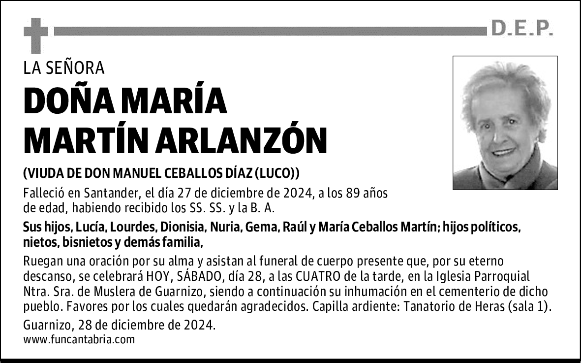 DOÑA MARÍA MARTÍN ARLANZÓN