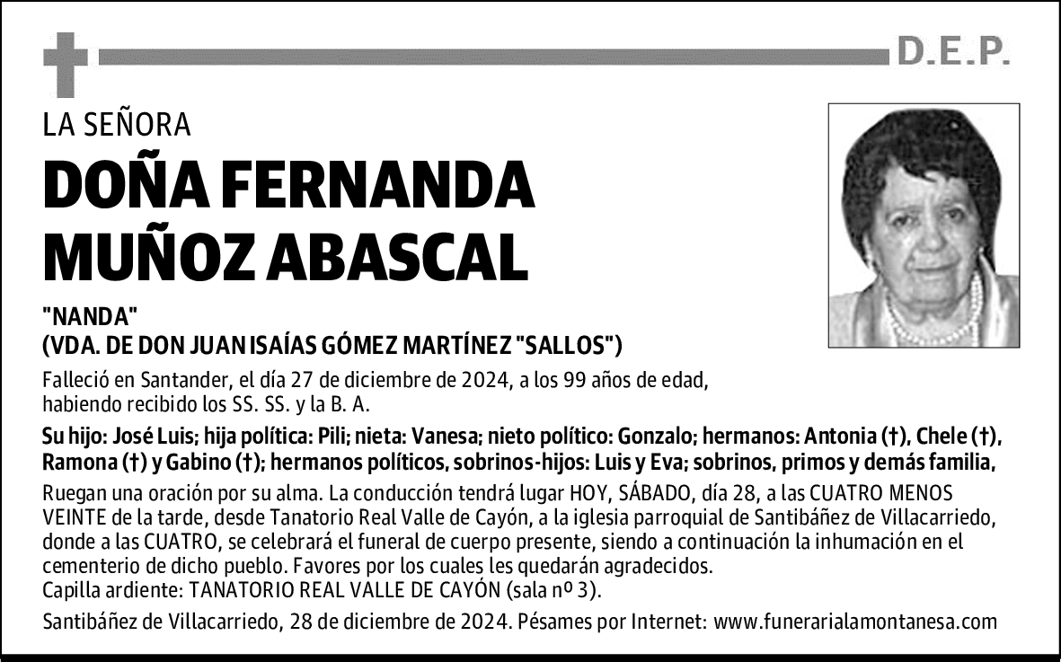 DOÑA FERNANDA MUÑOZ ABASCAL