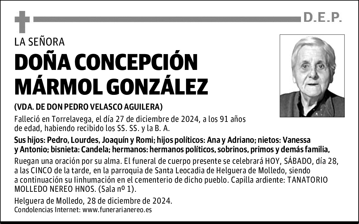 DOÑA CONCEPCIÓN MÁRMOL GONZÁLEZ