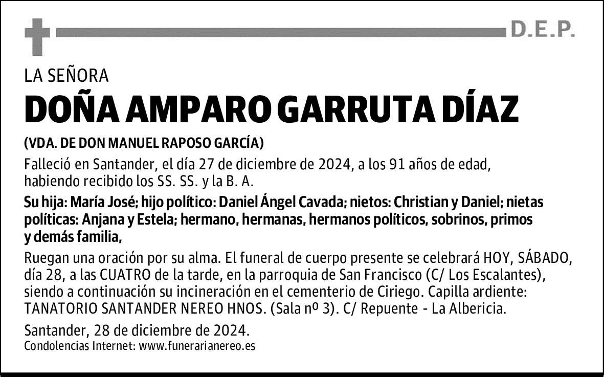 DOÑA AMPARO GARRUTA DÍAZ