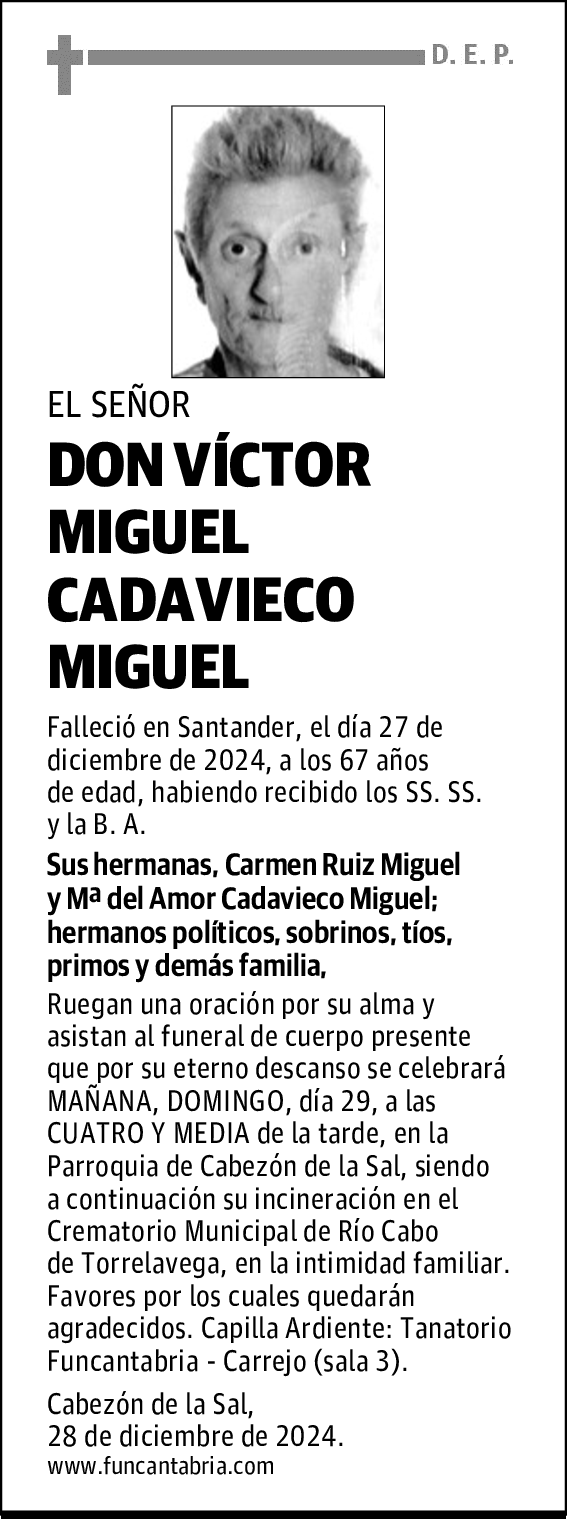 DON VÍCTOR MIGUEL CADAVIECO MIGUELL