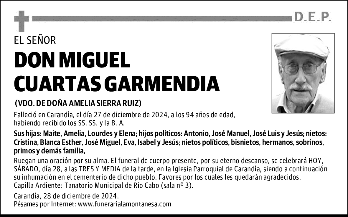 DON MIGUEL CUARTAS GARMENDIA