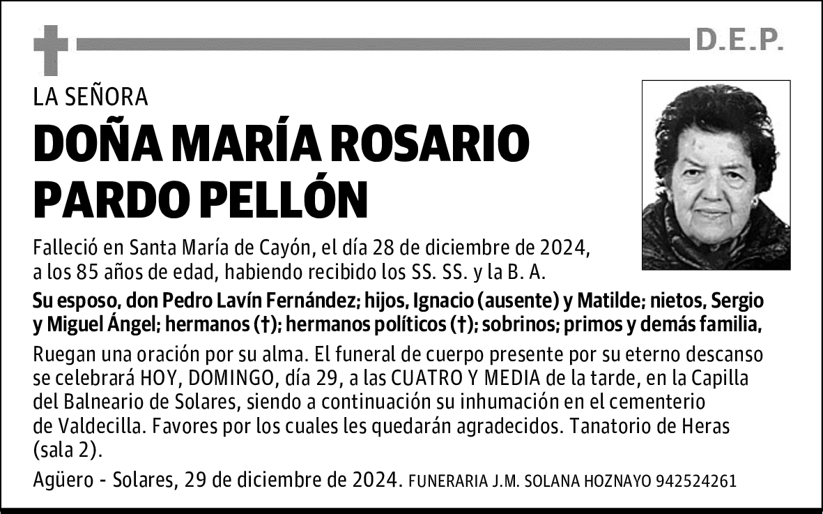 DOÑA MARÍA ROSARIO PARDO PELLÓN