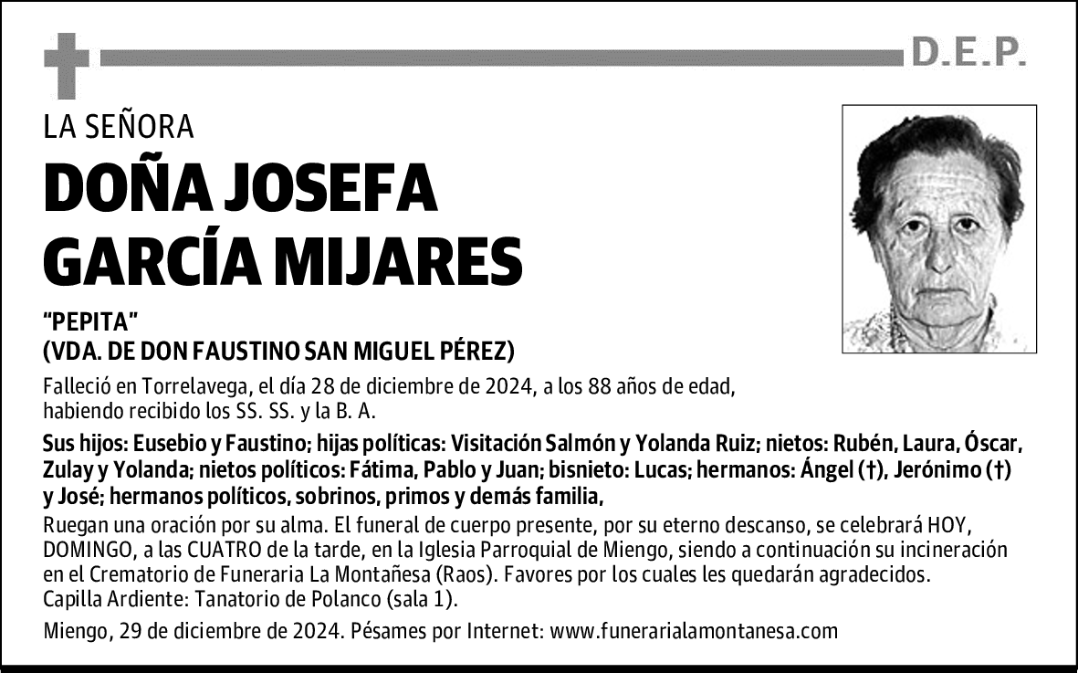 DOÑA JOSEFA GARCÍA MIJARES