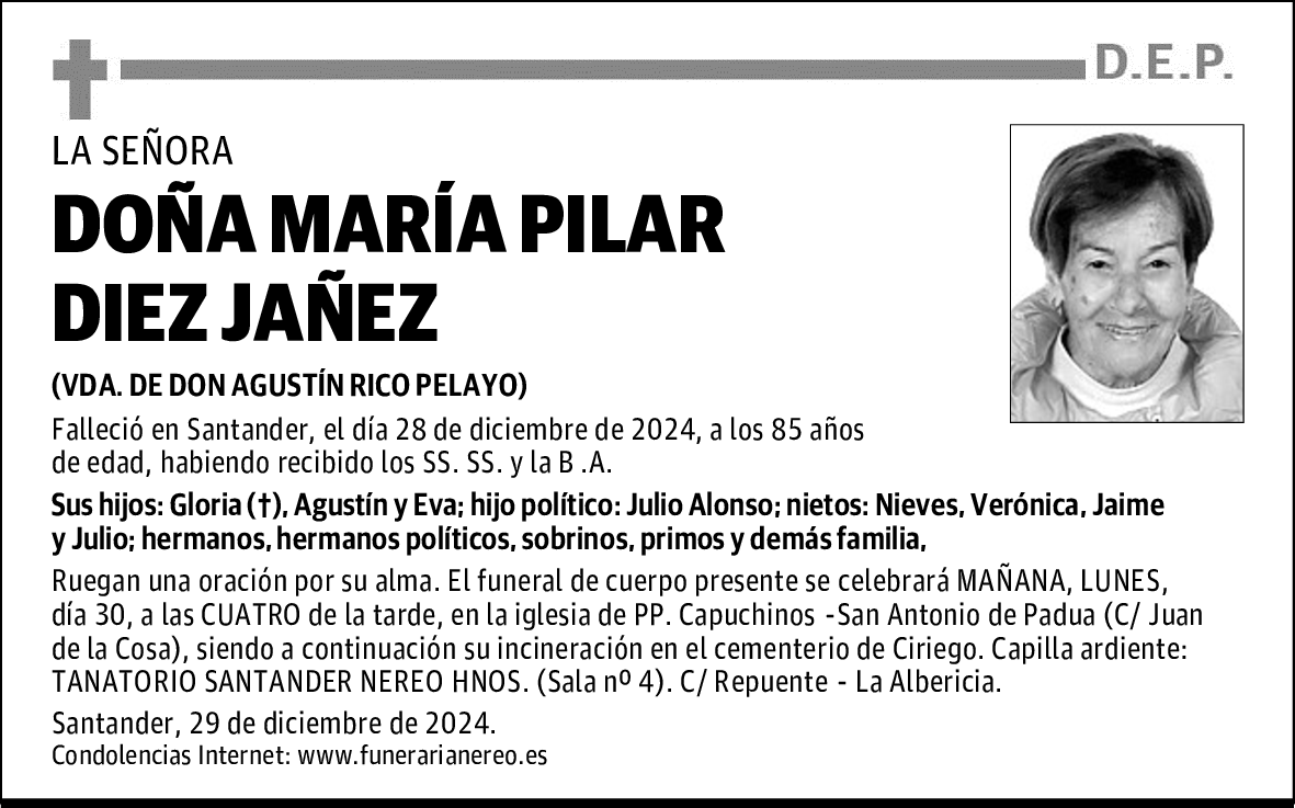 DOÑA MARÍA PILAR DIEZ JAÑEZ