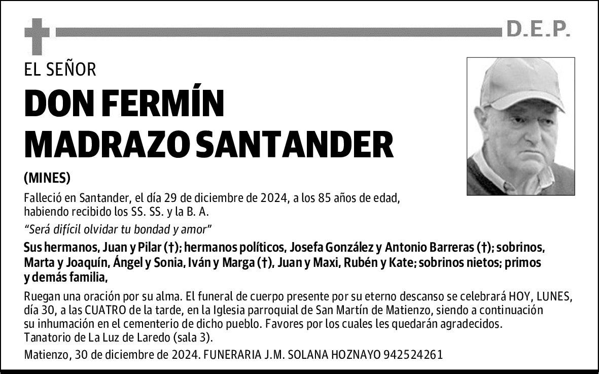 DON FERMÍN MADRAZO SANTANDER