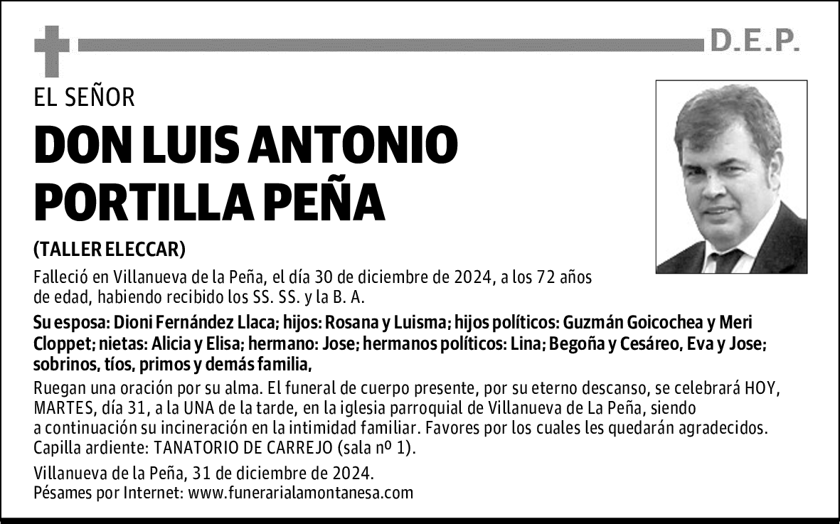 DON LUIS ANTONIO PORTILLA PEÑA