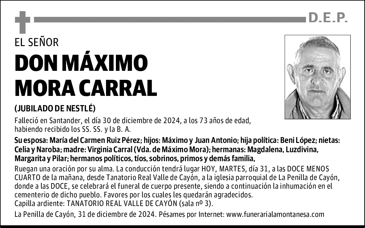 DON MÁXIMO MORA CARRAL