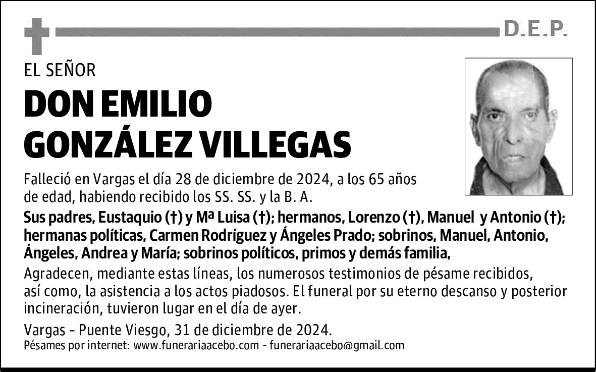 DON EMILIO GONZÁLEZ VILLEGAS