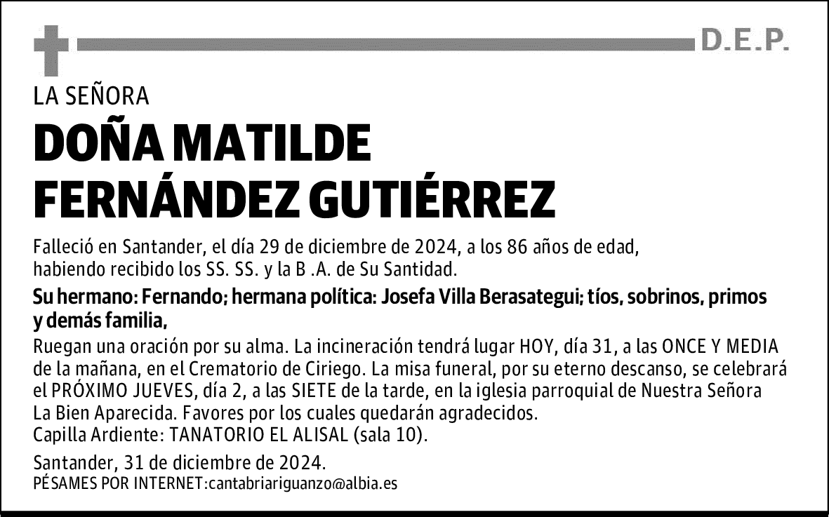 DOÑA MATILDE FERNÁNDEZ GUTIÉRREZ