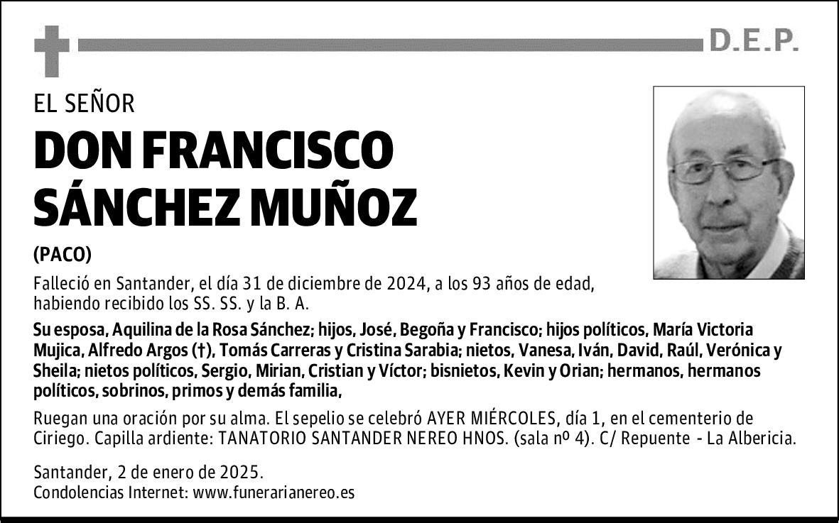 DON FRANCISCO SÁNCHEZ MUÑOZ