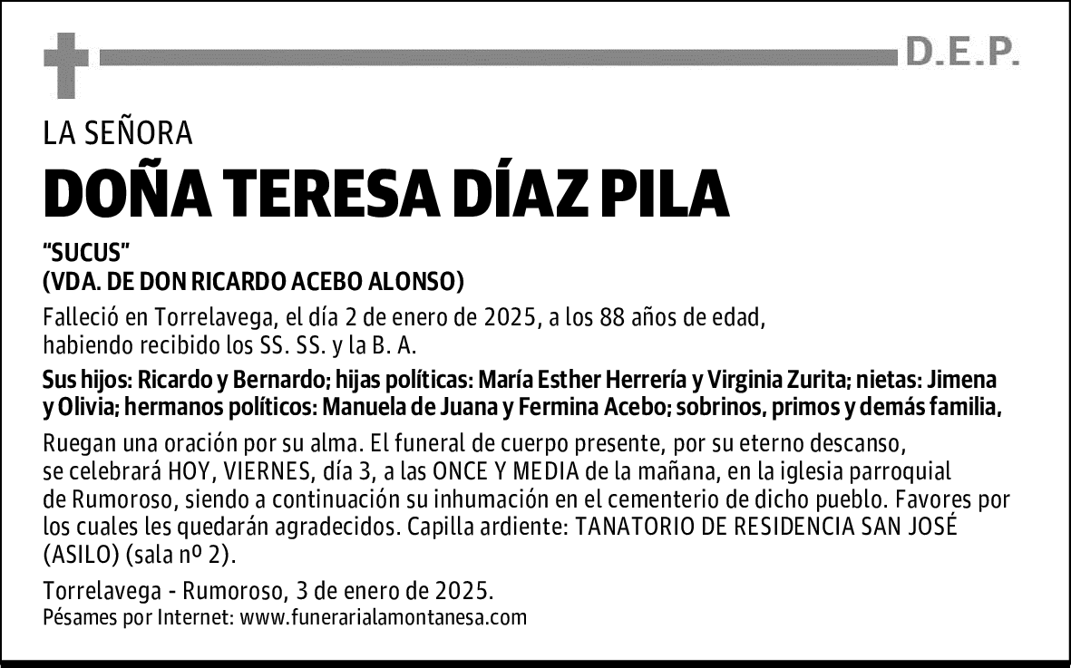 DOÑA TERESA DÍAZ PILA