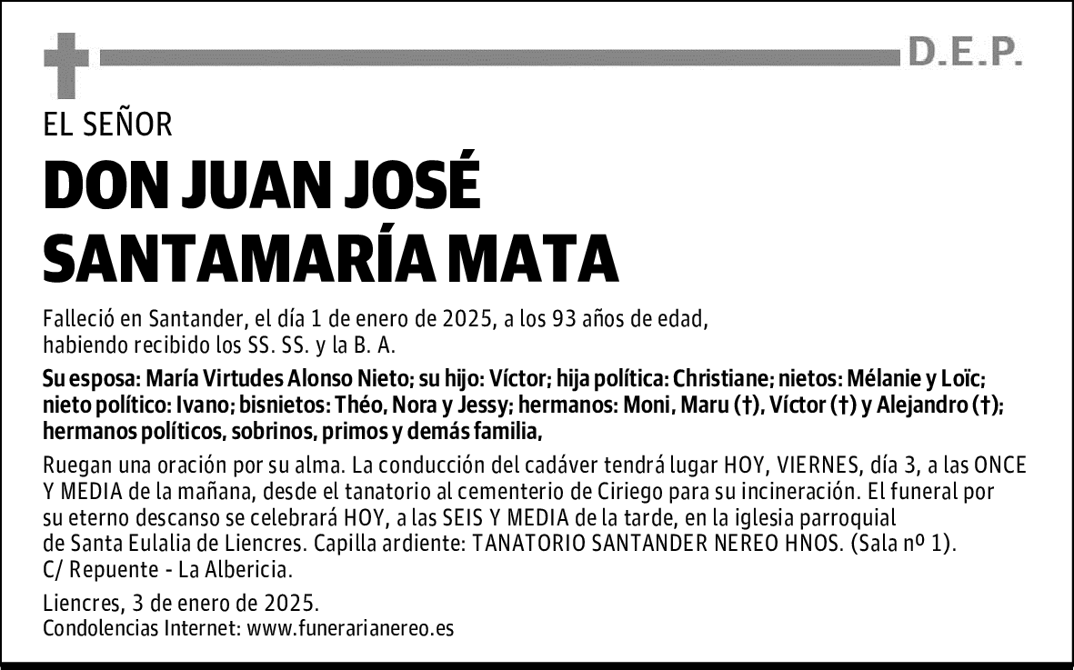 DON JUAN JOSÉ SANTAMARÍA MATA