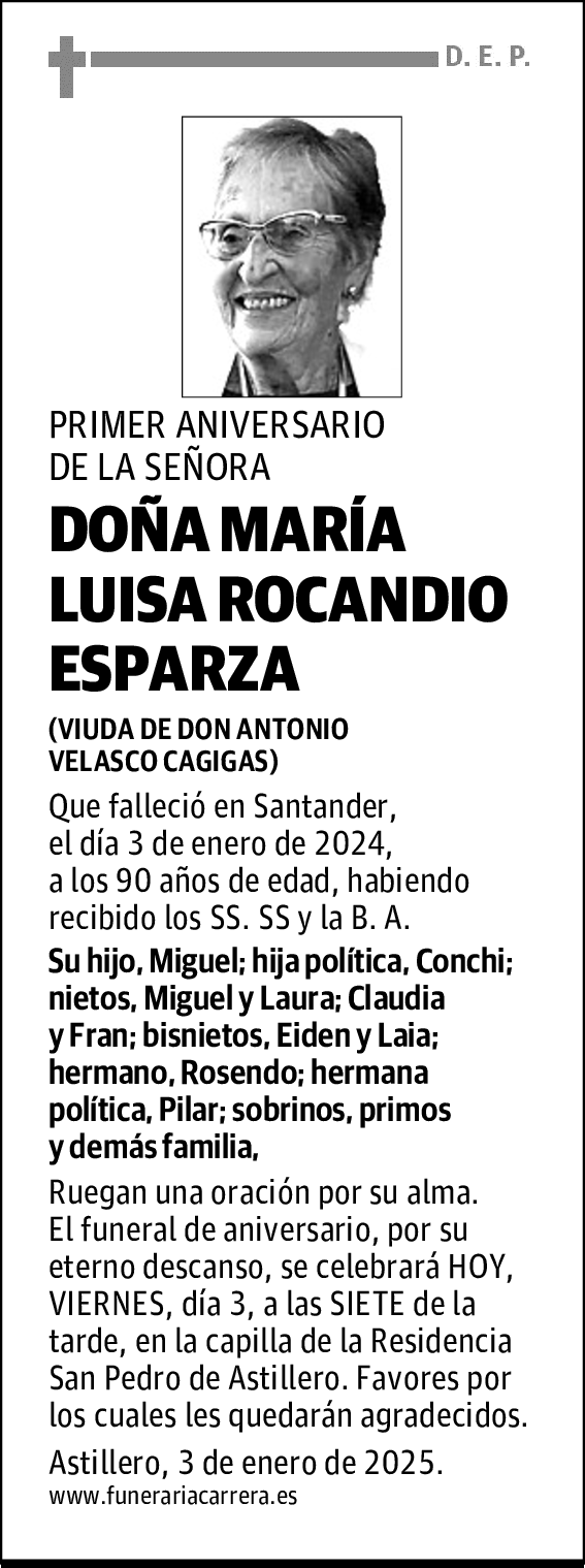 DOÑA MARÍA LUISA ROCANDIO ESPARZA