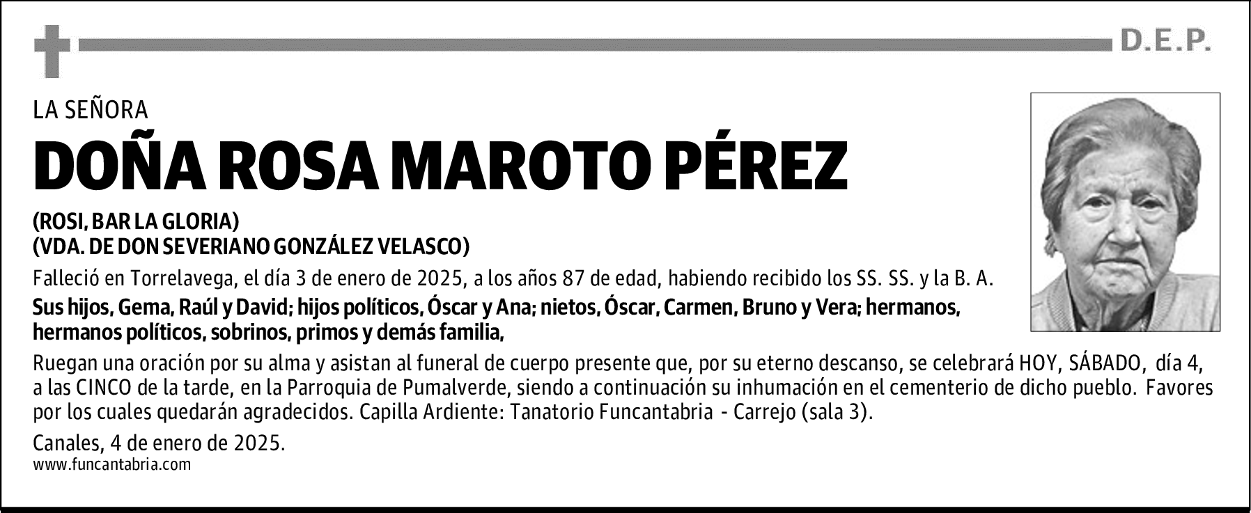 DOÑA ROSA MAROTO PÉREZ