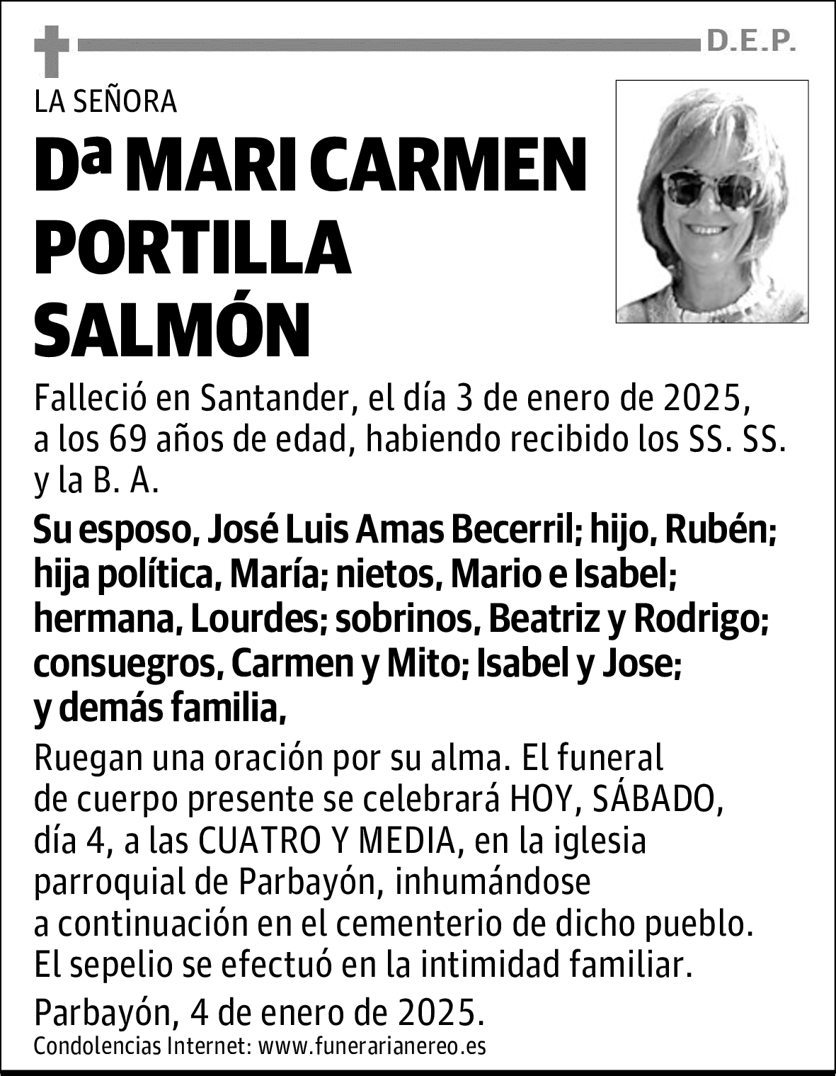 DOÑA MARI CARMEN PORTILLA SALMÓN