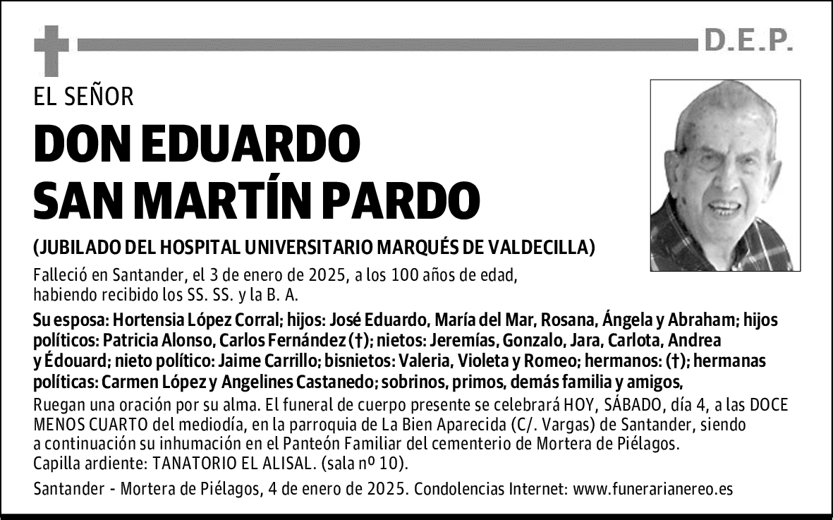 DON EDUARDO SAN MARTÍN PARDO