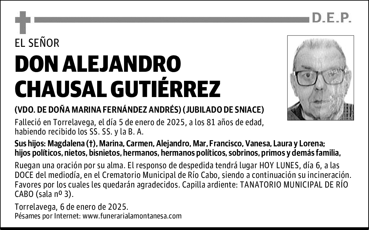 DON ALEJANDRO CHAUSAL GUTIÉRREZ