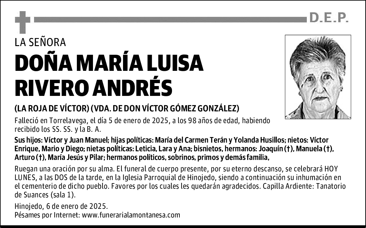 DOÑA MARÍA LUISA RIVERO ANDRÉS