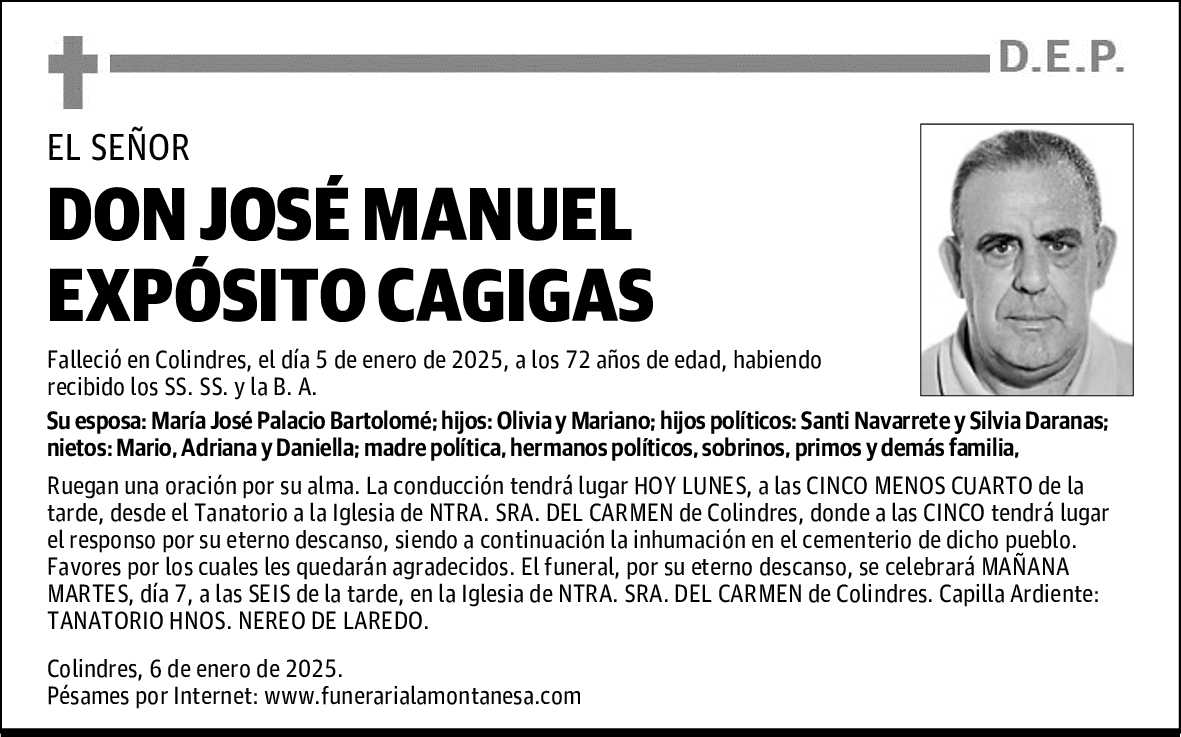 DON JOSÉ MANUEL EXPÓSITO CAGIGAS