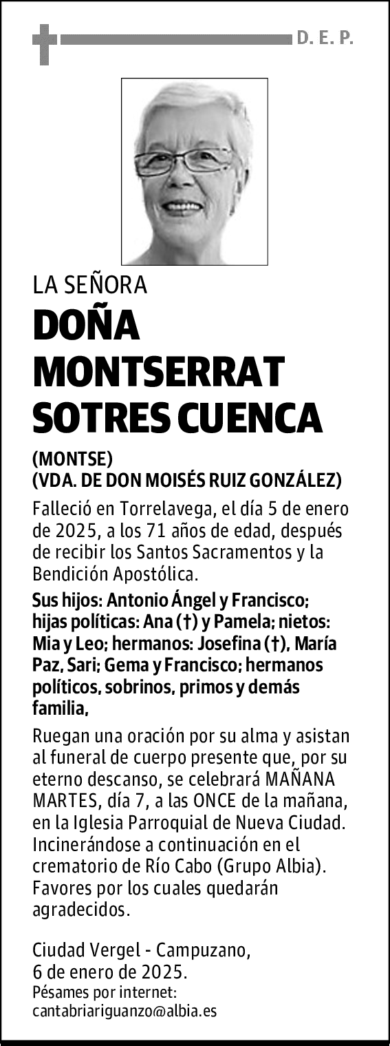 DOÑA MONTSERRAT SOTRES CUENCA