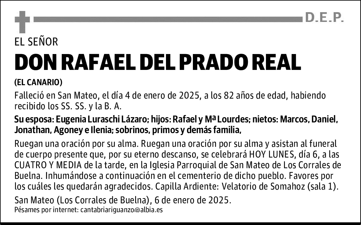 DON RAFAEL DEL PRADO REAL