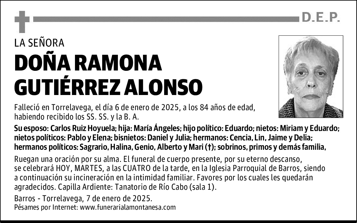 DOÑA RAMONA GUTIÉRREZ ALONSO