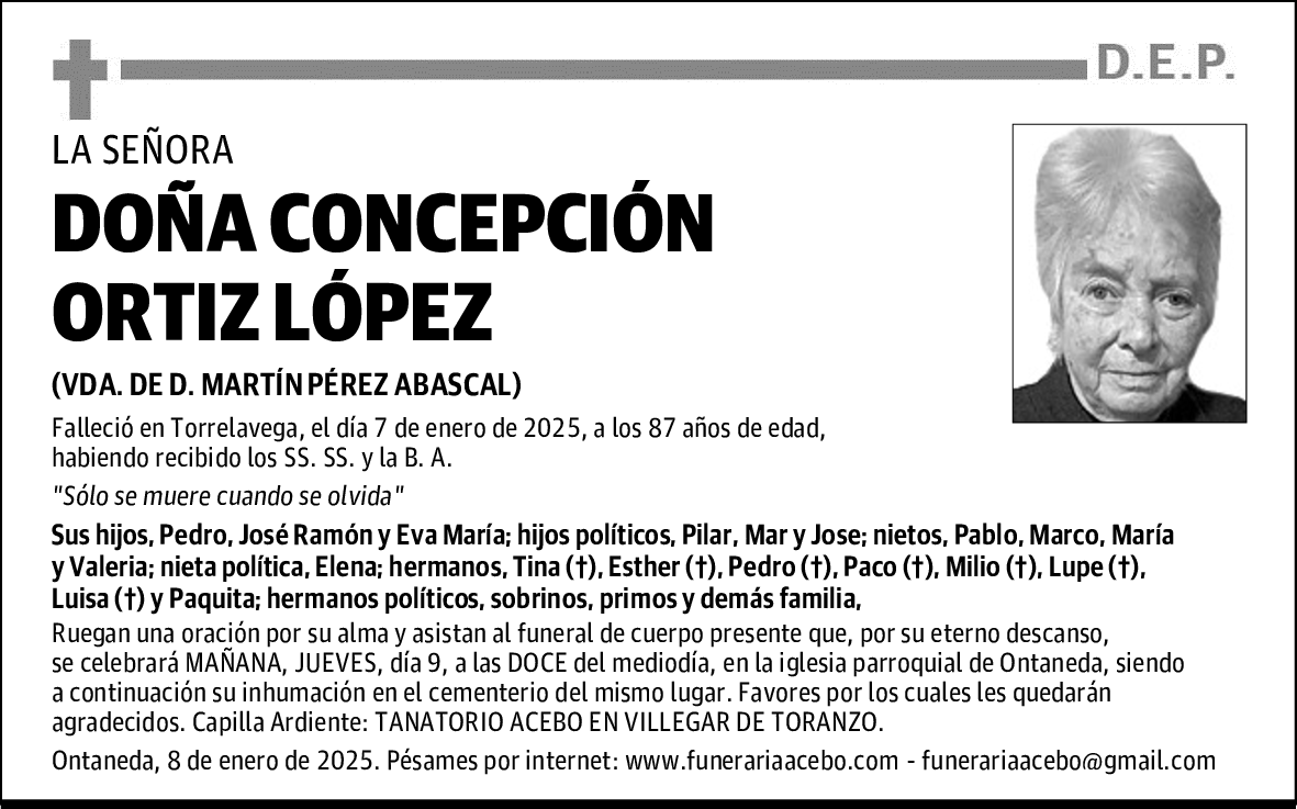 DOÑA CONCEPCIÓN ORTIZ LÓPEZ