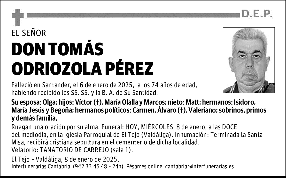 DON TOMÁS ODRIOZOLA PÉREZ