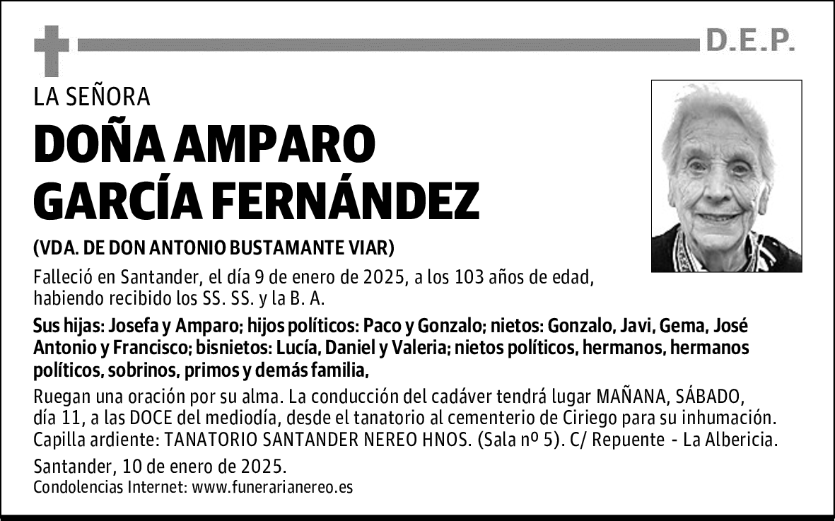 DOÑA AMPARO GARCÍA FERNÁNDEZ