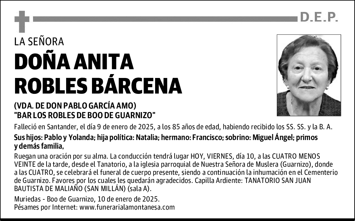 DOÑA ANITA ROBLES BÁRCENA