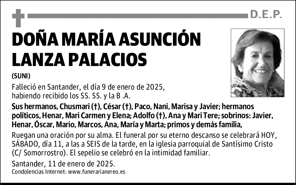 DOÑA MARÍA ASUNCIÓN LANZA PALACIOS