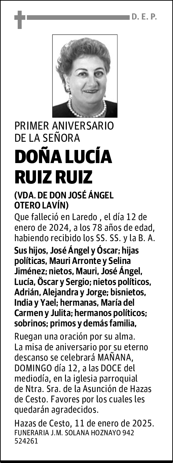 DOÑA LUCÍA RUIZ RUIZ