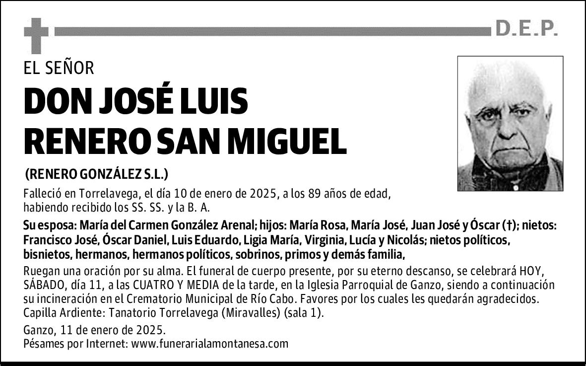 DON JOSÉ LUIS RENERO SAN MIGUEL