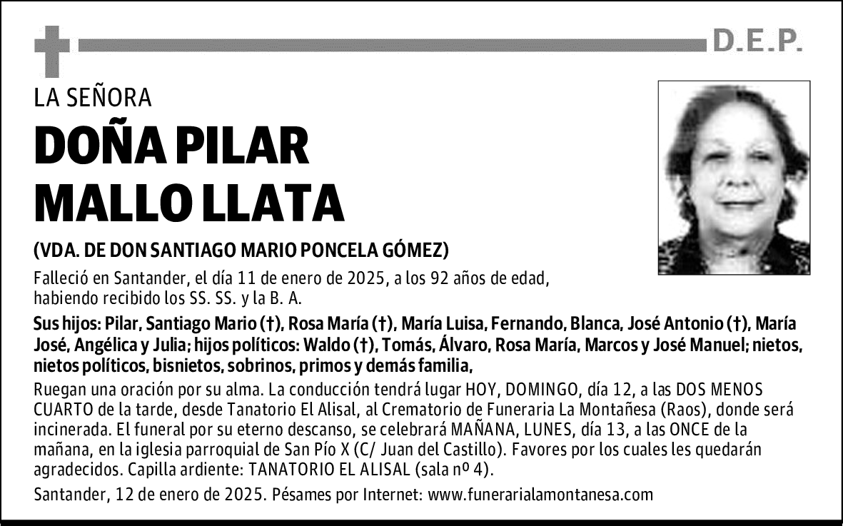 DOÑA PILAR MALLO LLATA