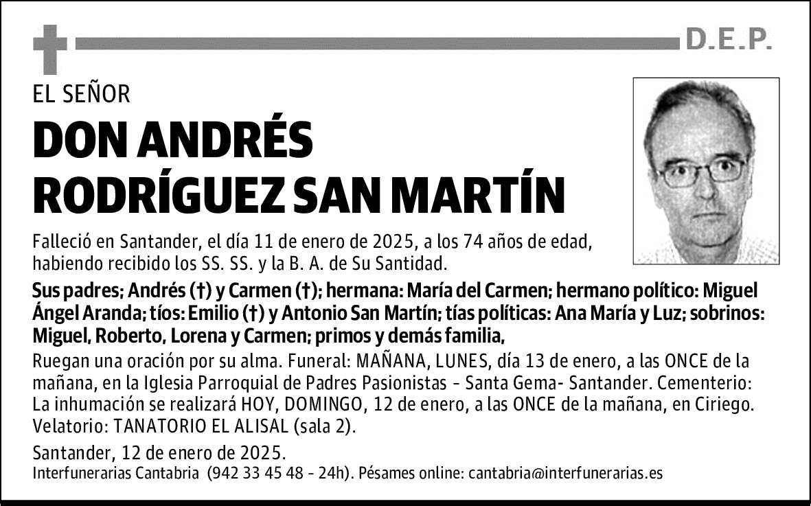 DON ANDRÉS RODRÍGUEZ SAN MARTÍN