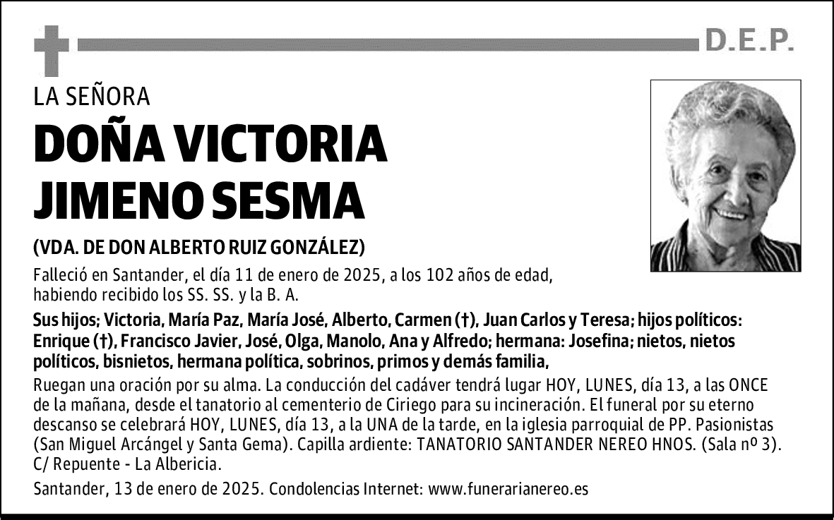 DOÑA VICTORIA JIMENO SESMA