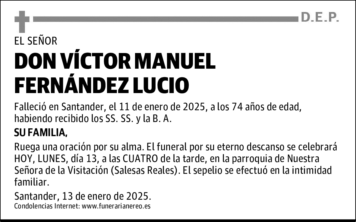 DON VÍCTOR MANUEL FERNÁNDEZ LUCIO