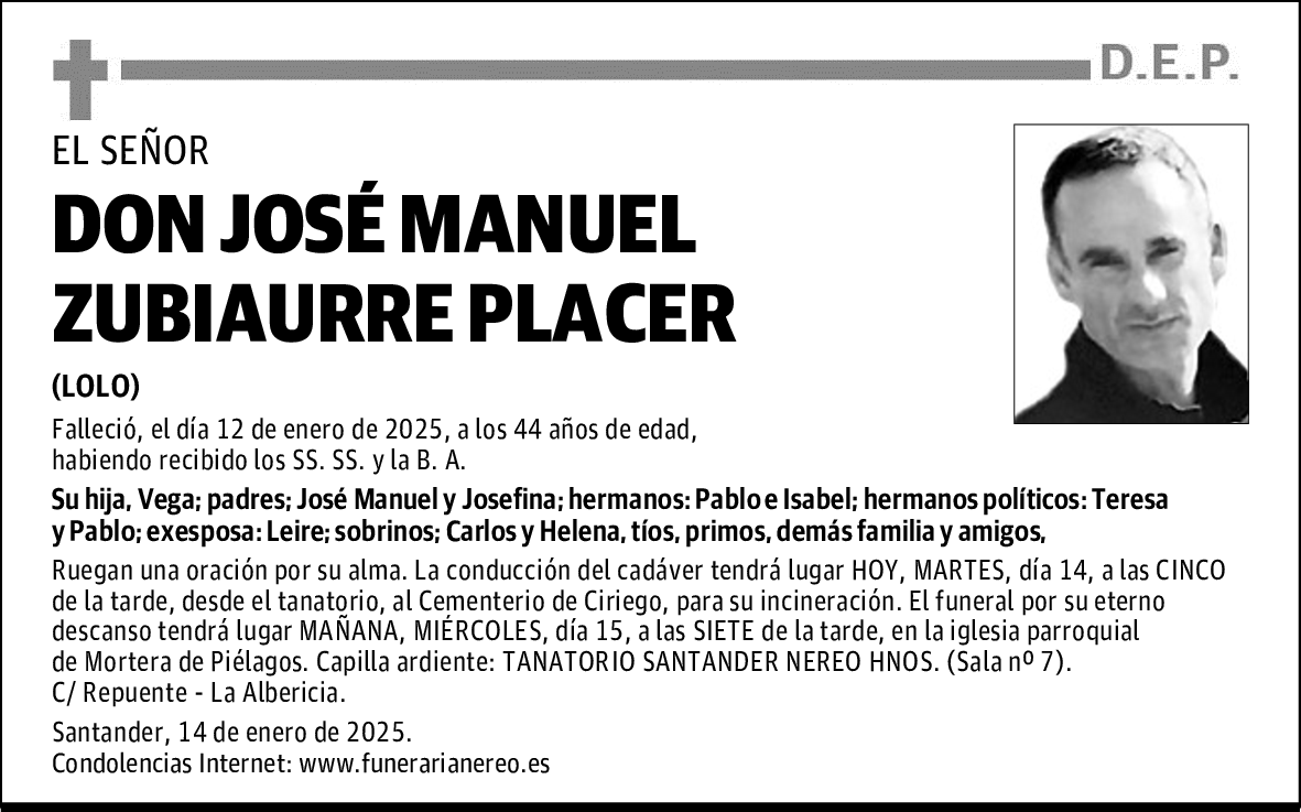 DON JOSÉ MANUEL ZUBIAURRE PLACER