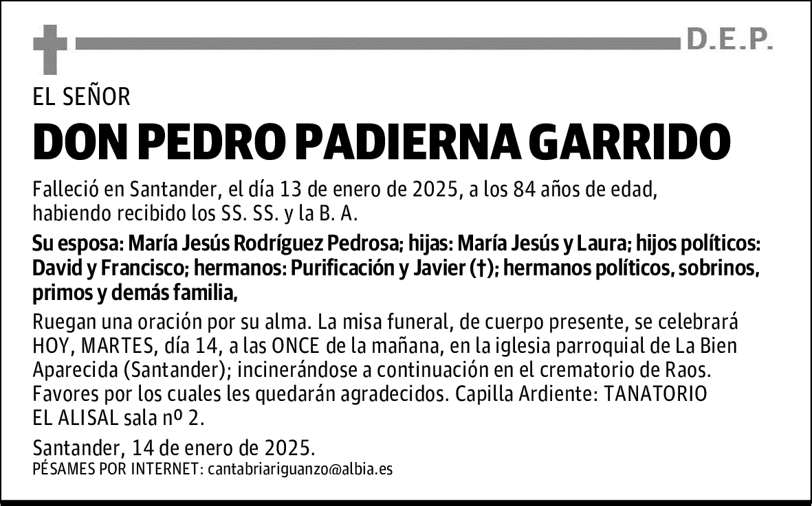 DON PEDRO PADIERNA GARRIDO