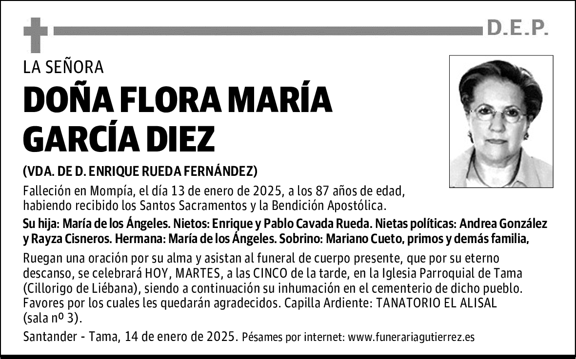 DOÑA FLORA MARÍA GARCÍA DIEZ