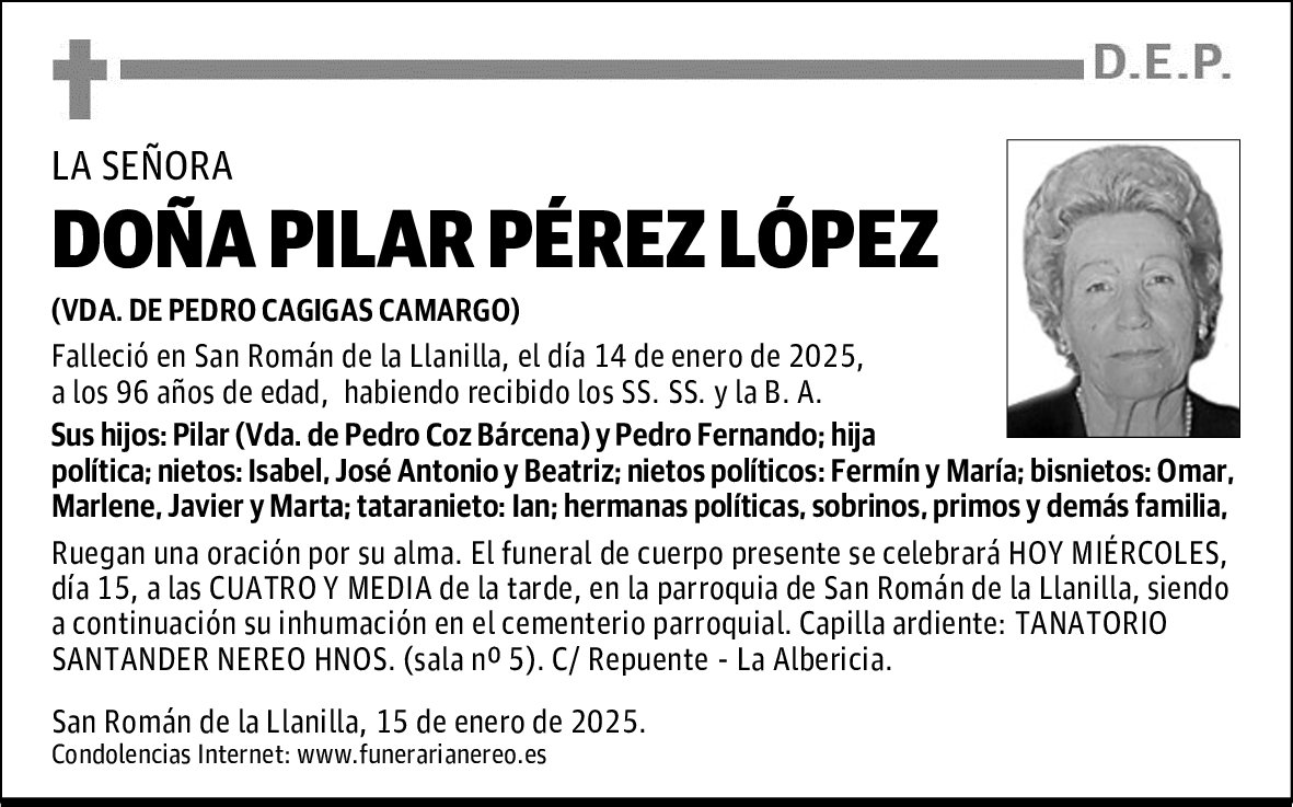 DOÑA PILAR PÉREZ LÓPEZ