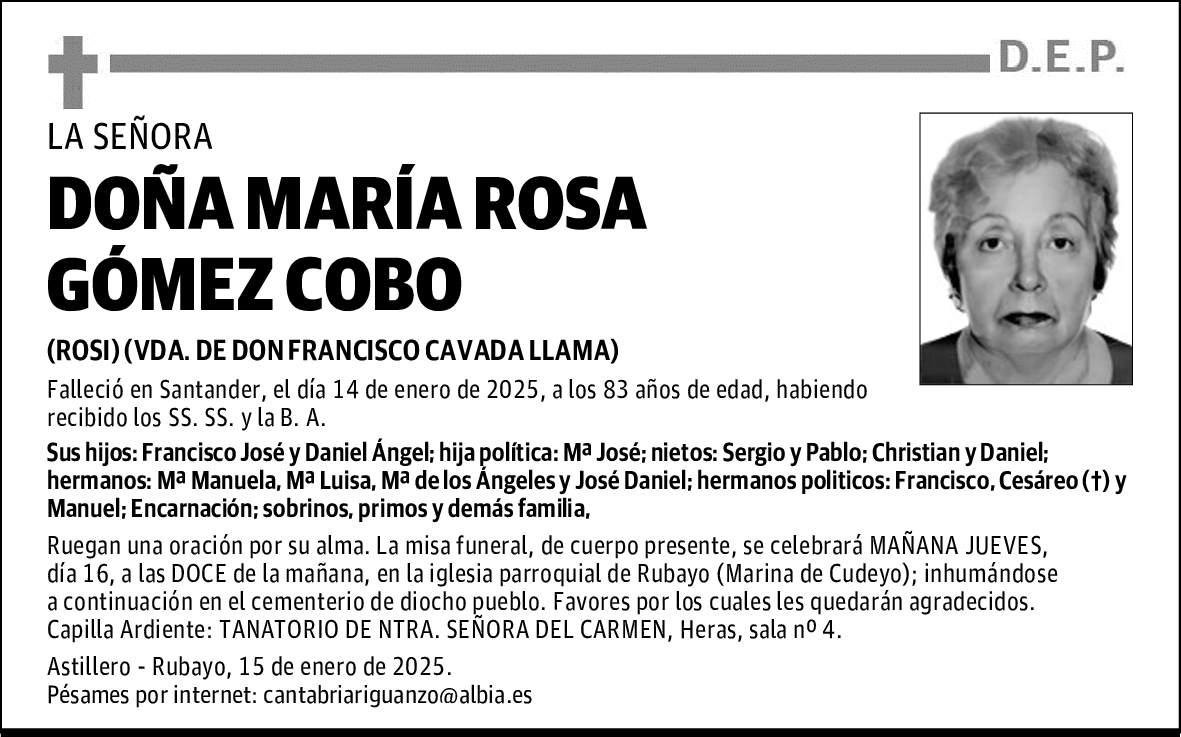 DOÑA MARÍA ROSA GÓMEZ COBO