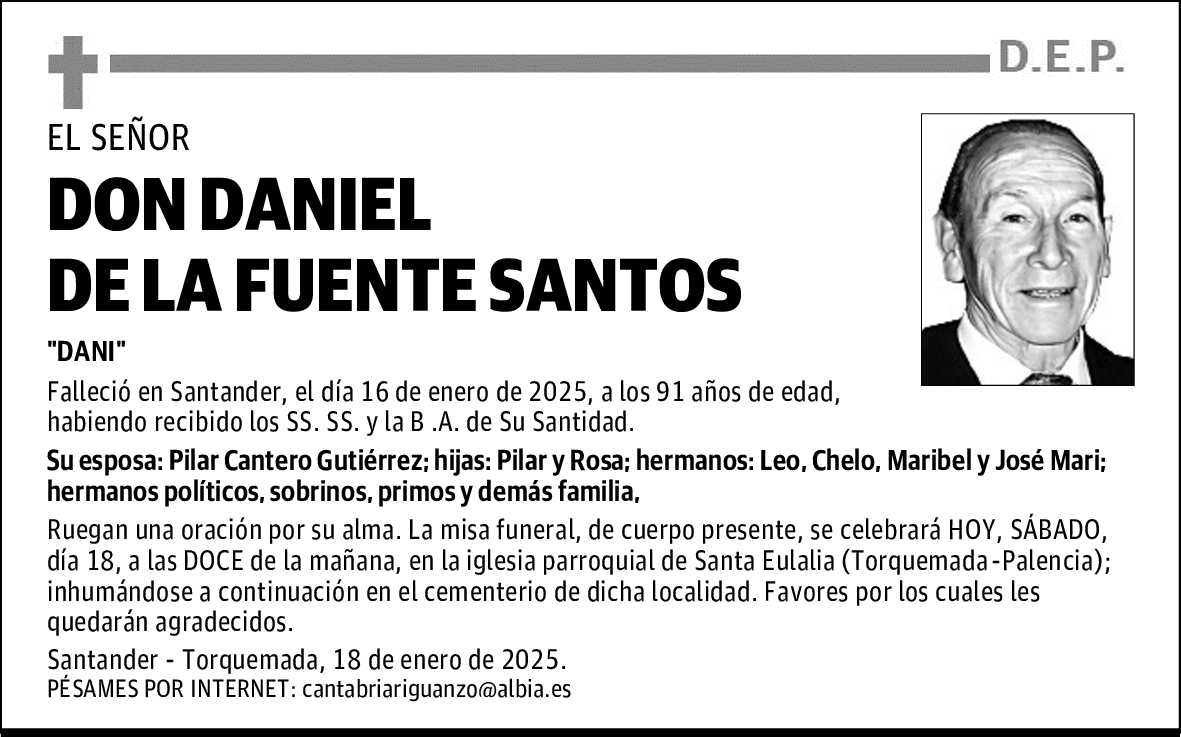 DON DANIEL DE LA FUENTE SANTOS