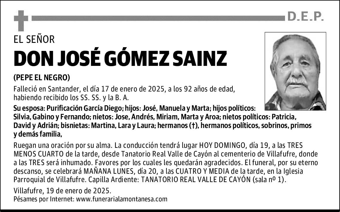 DON JOSÉ GÓMEZ SAINZ