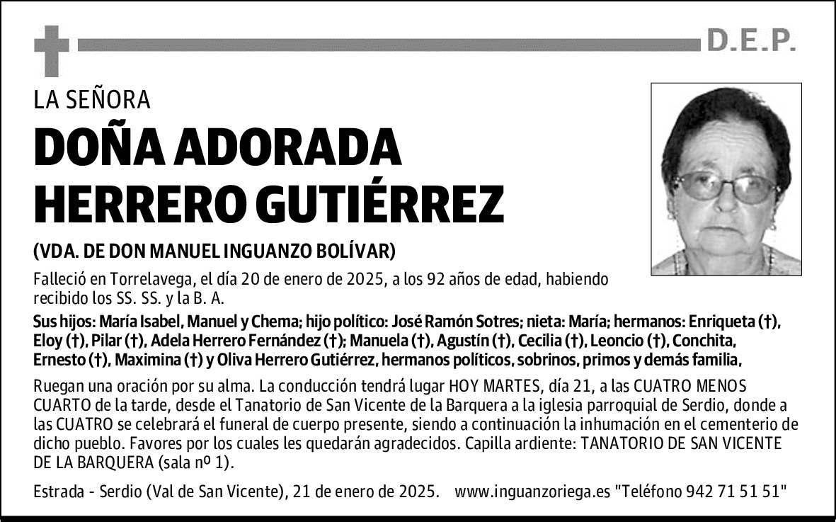 DOÑA ADORADA HERRERO GUTIÉRREZ