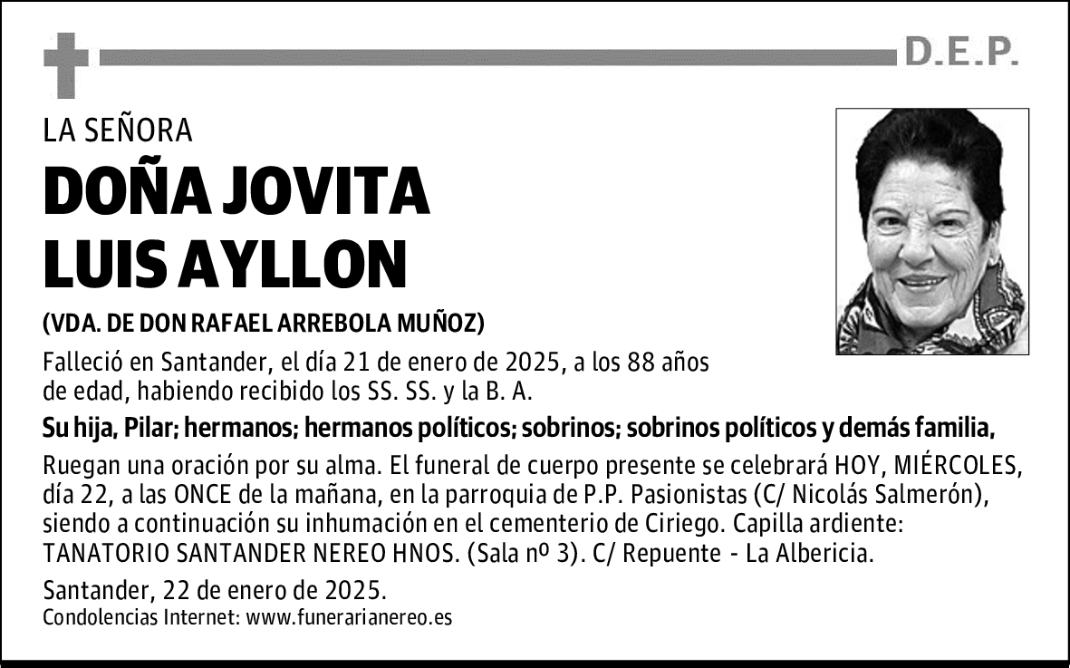 DOÑA JOVITA LUIS AYLLON