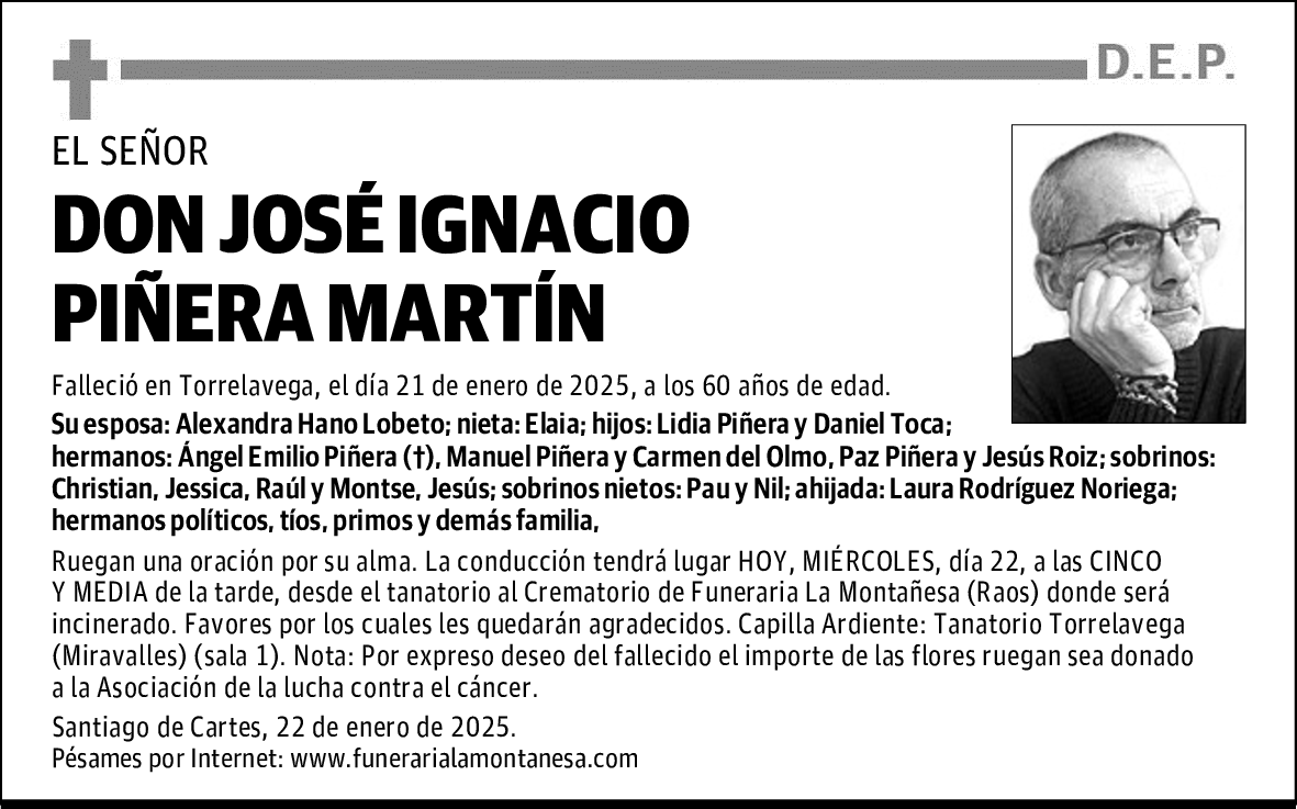 DON JOSÉ IGNACIO PIÑERA MARTÍN